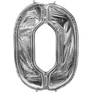 Silver Number (0) Foil Balloon Frame, 52.5in